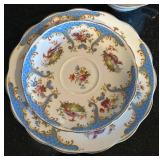 K - Vintage English Teacups & Saucers Sets - Floral Borders with Gilt