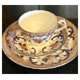 K - Vintage English Teacups & Saucers Sets - Floral Borders with Gilt