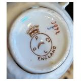 K - Vintage English Teacups & Saucers Sets - Floral Borders with Gilt