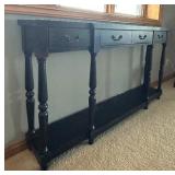 LL - Black Console Table With 3 Drawers -