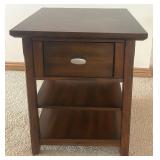 LL - End Table with Drawer - Dark Wood Finish