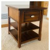 LL - End Table with Drawer - Dark Wood Finish