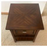 LL - End Table with Drawer - Dark Wood Finish