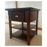 LL - End Table with Drawer - Dark Wood Finish