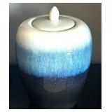 LL - Ceramic Vase with Lid - Blue Gradient Glaze