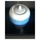 LL - Ceramic Vase with Lid - Blue Gradient Glaze