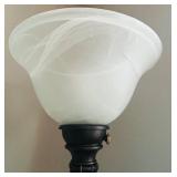 LL - 70-Inch Floor Lamp with Frosted Glass Shade - Black Torchiere Style
