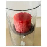 LL - Glass Hurricane Candle Holder with Pink Pillar Candle