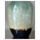 LL - Seafoam Glazed Ceramic Vase - 13 in Tall - Dark Base