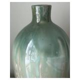 LL - Seafoam Glazed Ceramic Vase - 13 in Tall - Dark Base