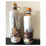 LL - Genck Maastricht Cityscape Ceramic Decanter Pair -