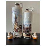 LL - Genck Maastricht Cityscape Ceramic Decanter Pair -