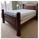 LL - Queen Size Bed Frame with Headboard & Footboard & Bedding