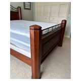 LL - Queen Size Bed Frame with Headboard & Footboard & Bedding
