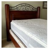 LL - Queen Size Bed Frame with Headboard & Footboard & Bedding