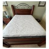 LL - Queen Size Bed Frame with Headboard & Footboard & Bedding