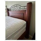 LL - Queen Size Bed Frame with Headboard & Footboard & Bedding