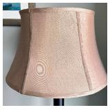 LL - Floor Lamp 58-In Tall - Beige Fabric Shade, Black Base