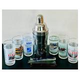 LL - Horse Glasses 5"H - Lot of 9 Derby Style Drinking Glasses