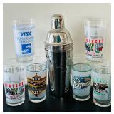 LL - Horse Glasses 5"H - Lot of 9 Derby Style Drinking Glasses