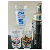 LL - Horse Glasses 5"H - Lot of 9 Derby Style Drinking Glasses