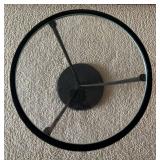 LL - Round Glass Top Side Table - Black Metal Frame