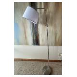 LL - Arc Floor Lamp 64-Inch Tall Chrome With White Drum Shade