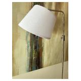 LL - Arc Floor Lamp 64-Inch Tall Chrome With White Drum Shade