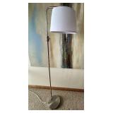 LL - Arc Floor Lamp 64-Inch Tall Chrome With White Drum Shade