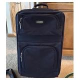LL - Jaguar Navy Rolling Suitcase & Assorted Bags (Lot of 7)