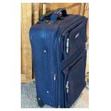 LL - Jaguar Navy Rolling Suitcase & Assorted Bags (Lot of 7)