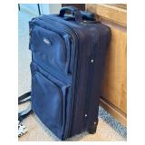 LL - Jaguar Navy Rolling Suitcase & Assorted Bags (Lot of 7)