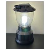 LL - GE Lantern - 13-Inch Tall Glass Lantern with Black Chrome Base