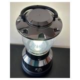 LL - GE Lantern - 13-Inch Tall Glass Lantern with Black Chrome Base