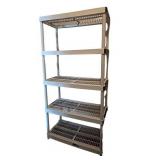 LL - 5-Tier Plastic Shelving Unit 76 x 36 x 18 in Gray