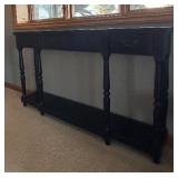 LL - Black Console Table With 3 Drawers -