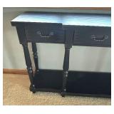 LL - Black Console Table With 3 Drawers -