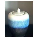 LL - Ceramic Vase with Lid - Blue Gradient Glaze