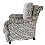 Sam Moore Upholstered Chair & Ottoman - Patterned Grey Loop Fabric
