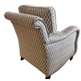 Sam Moore Upholstered Chair & Ottoman - Patterned Grey Loop Fabric