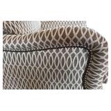 Sam Moore Upholstered Chair & Ottoman - Patterned Grey Loop Fabric