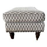 Sam Moore Upholstered Chair & Ottoman - Patterned Grey Loop Fabric
