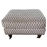 Sam Moore Upholstered Chair & Ottoman - Patterned Grey Loop Fabric