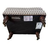 Sam Moore Upholstered Chair & Ottoman - Patterned Grey Loop Fabric