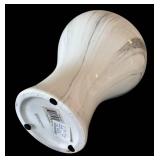 Ceramic Vase - White & Gray Marble Swirl, 13.5 in Tall
