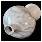 Ceramic Vase - White & Gray Marble Swirl, 13.5 in Tall