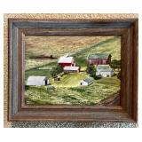 Helen Hellweg Vintage Farm Scene Canvas Wall Art -