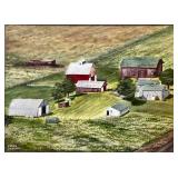 Helen Hellweg Vintage Farm Scene Canvas Wall Art -