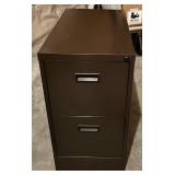 Brown 2-Drawer File Cabinet