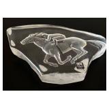 M Sweden Full Lead Crystal Jockey & Horse Sculpture